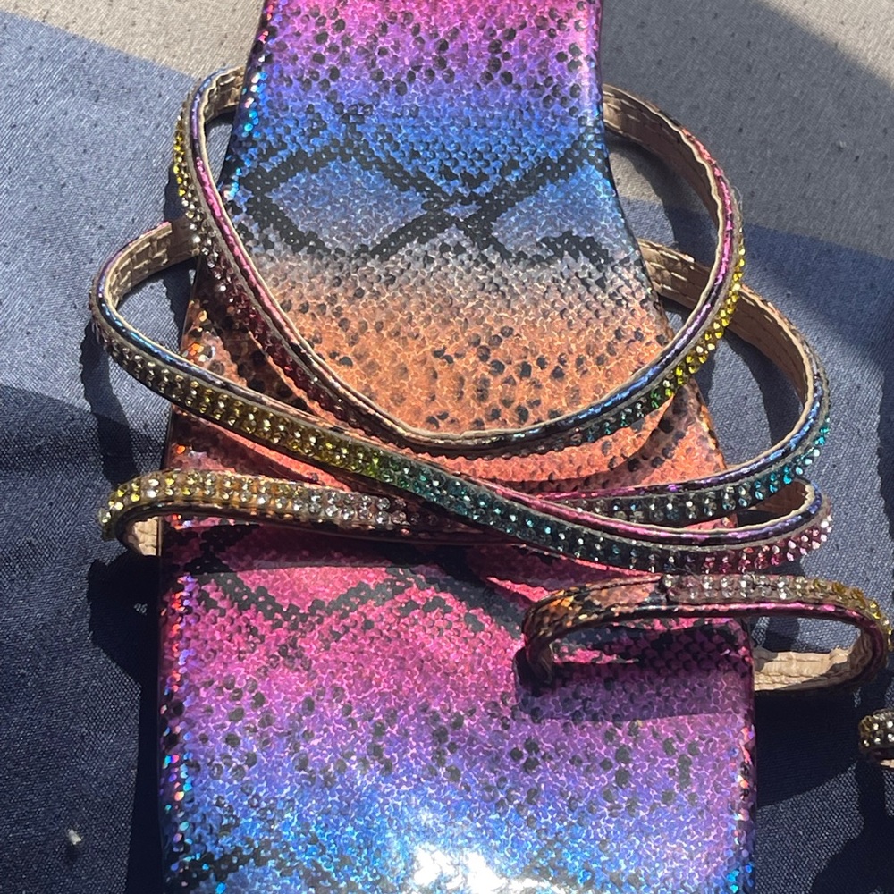 Multicolor Strappy Women's Sandals Azalea wang size 9 - Picture 3 of 8